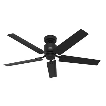 HUNTER Windbound 52 in. Flat Matte Black Indoor/Outdoor Ceiling Fan 51459